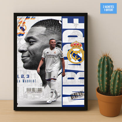 Poster encadrée Real Madrid - Kylian Mbappé