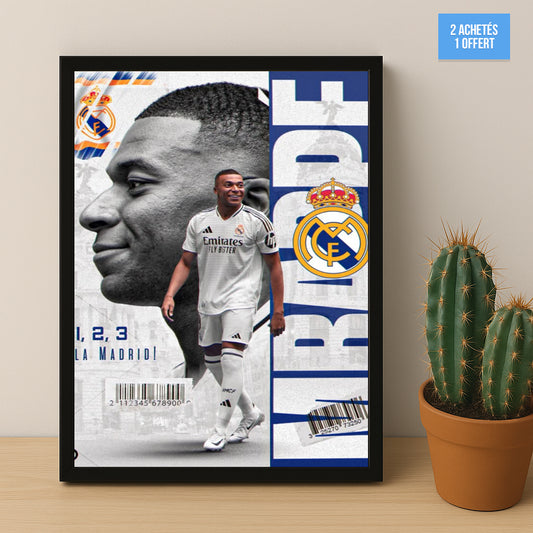 Poster encadrée Real Madrid - Kylian Mbappé
