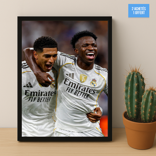 Poster encadrée Real Madrid - Vinicius Jr x Bellingham