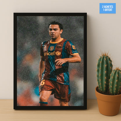 Poster encadrée FC Barcelone - Xavi