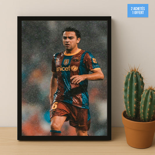 Poster encadrée FC Barcelone - Xavi