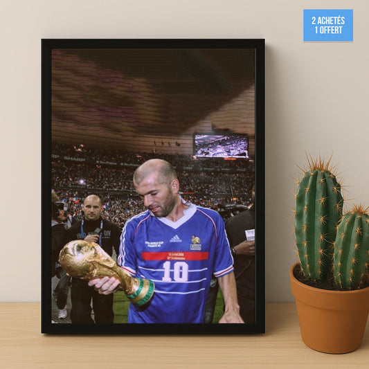 Poster encadrée France Football - Zidane Coupe du Monde 98