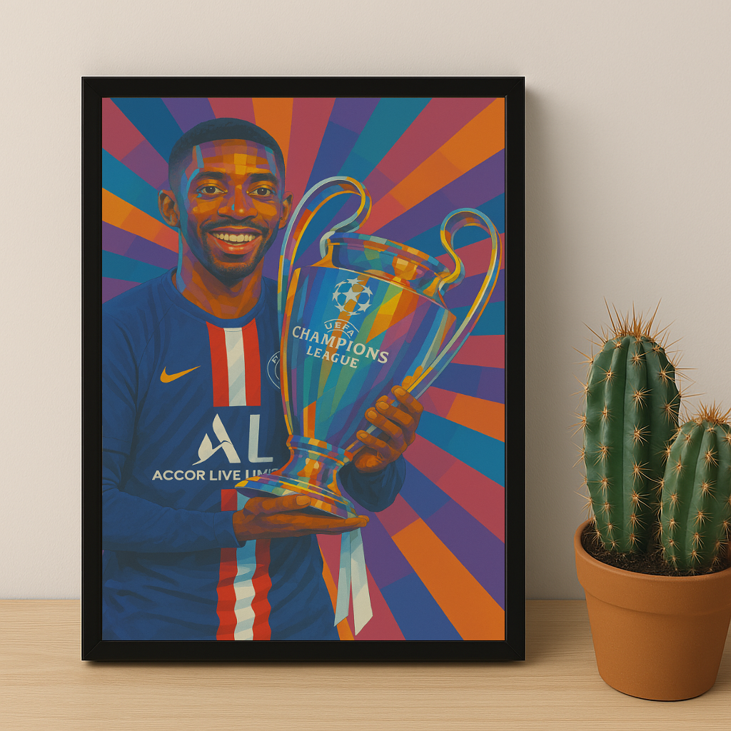 Cadre photo Ousmane Dembélé Ligue des champions