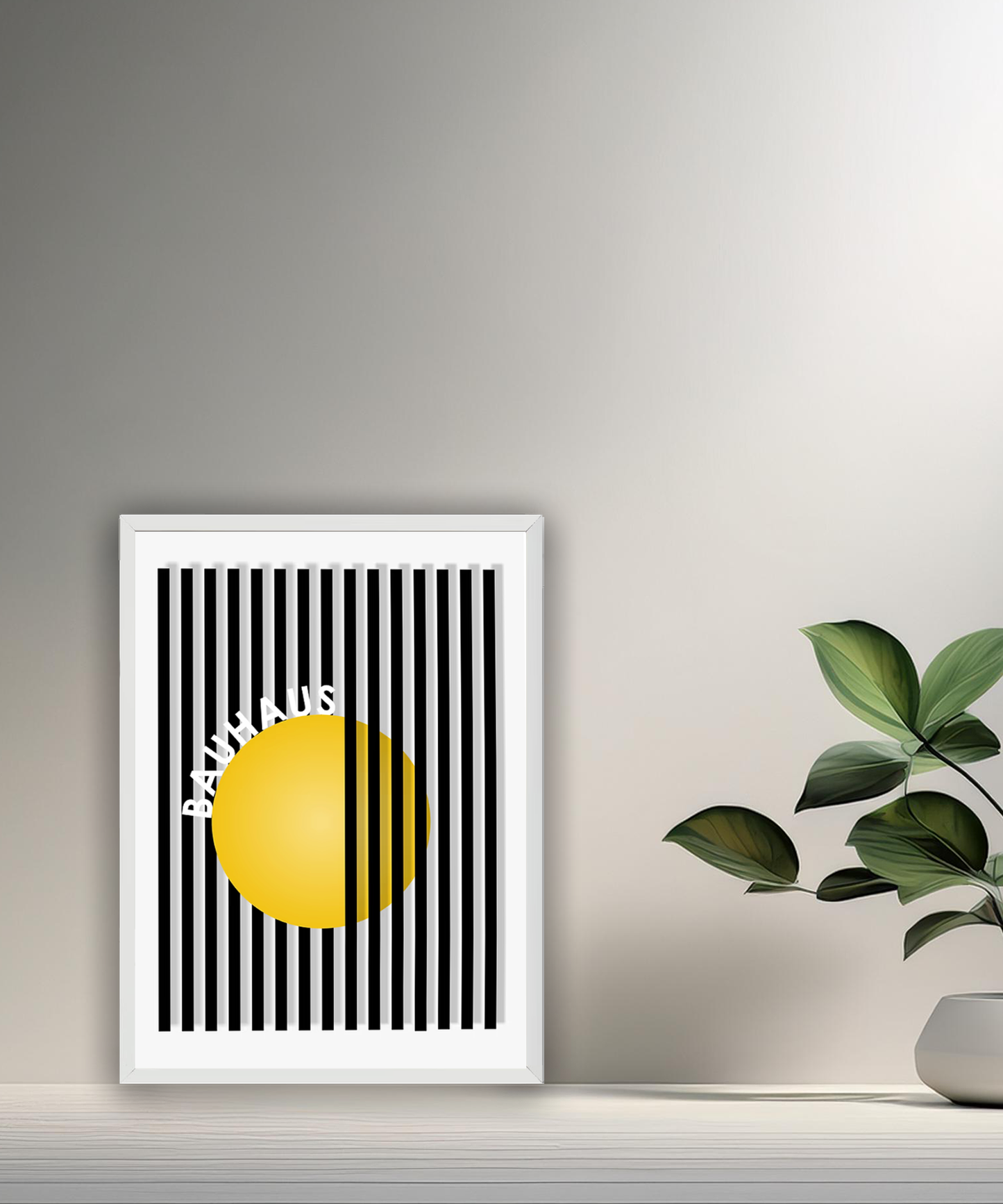 Cadre photo Bauhaus cercle jaune