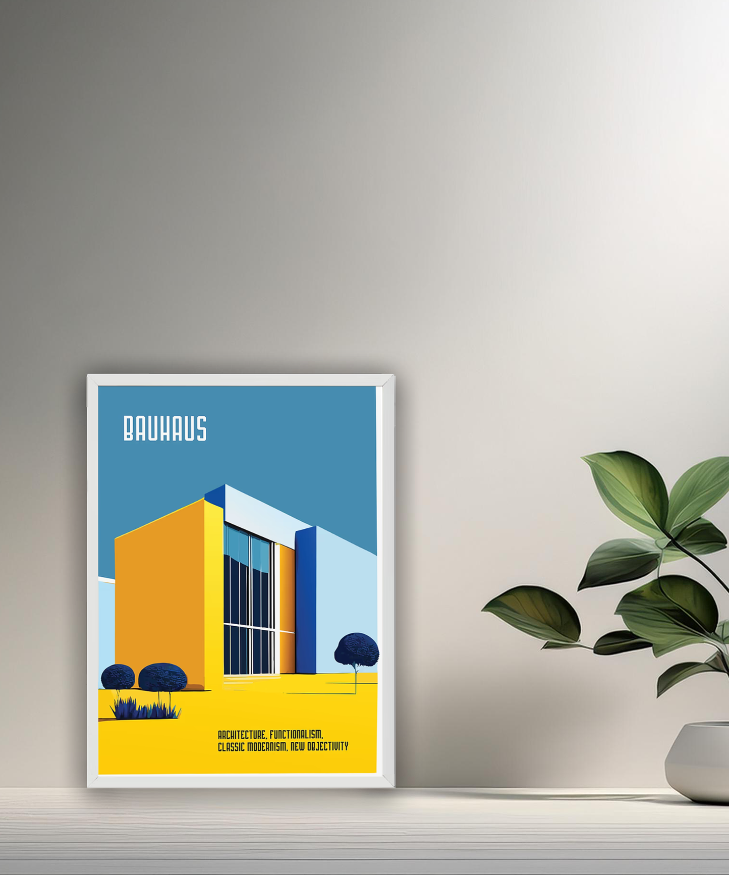 Cadre photo Bauhaus Architecture jaune