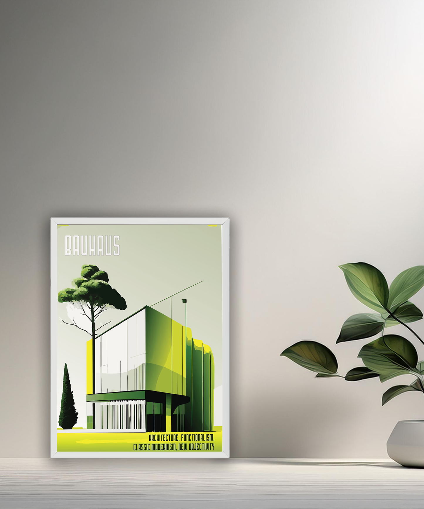 Cadre photo Bauhaus Architecture vert