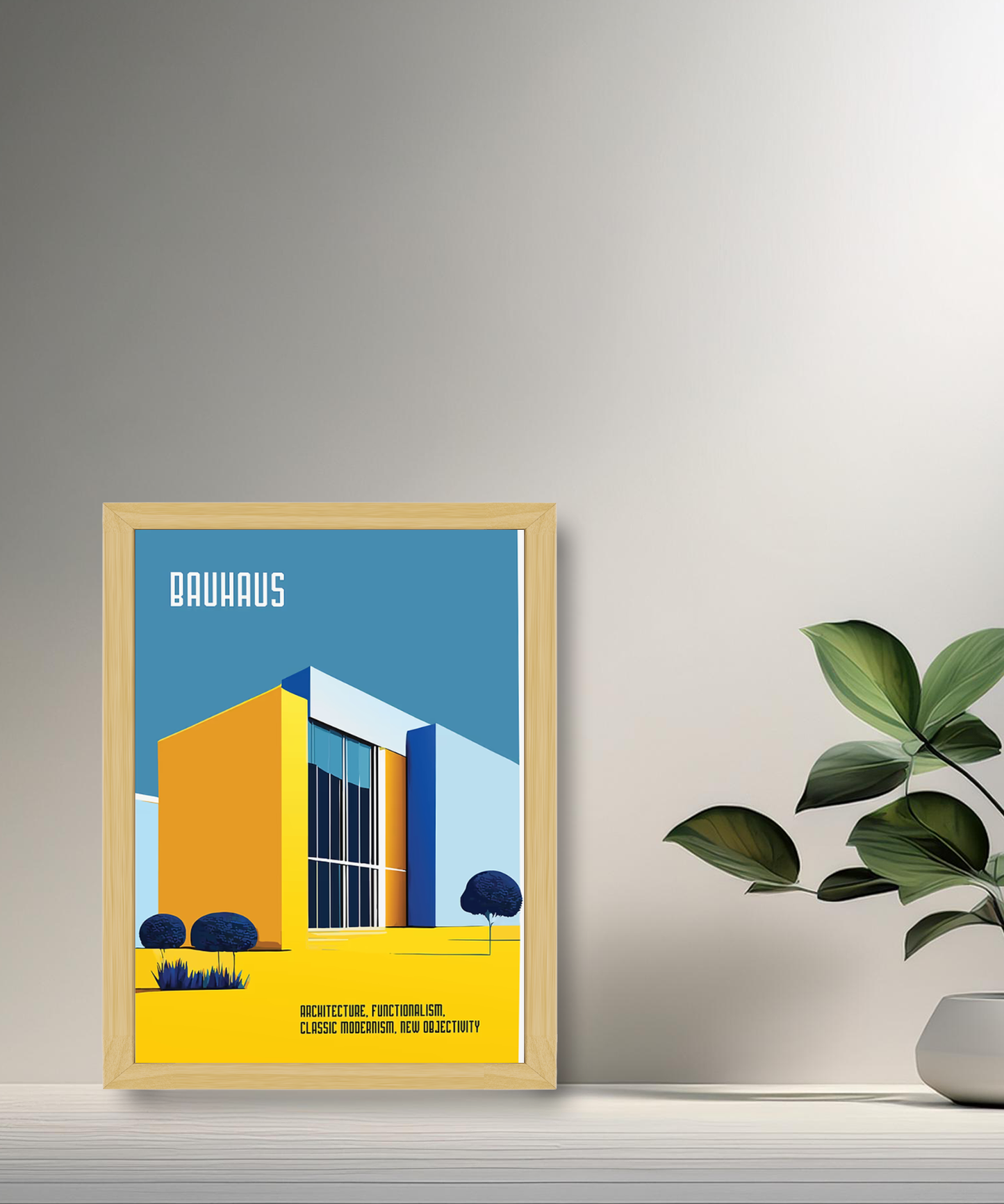 Cadre photo Bauhaus Architecture jaune