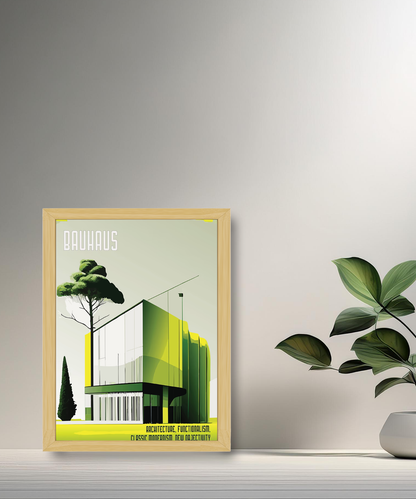 Cadre photo Bauhaus Architecture vert