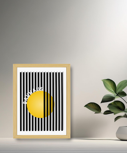 Cadre photo Bauhaus cercle jaune