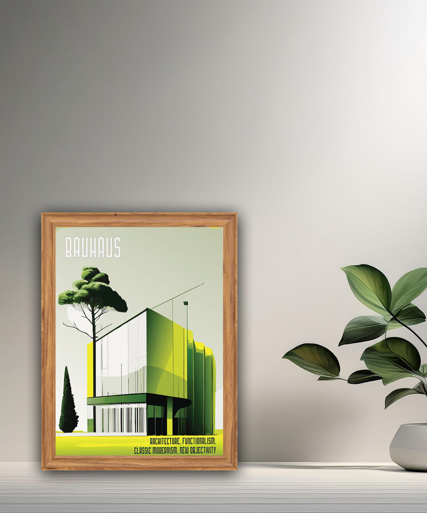 Cadre photo Bauhaus Architecture vert