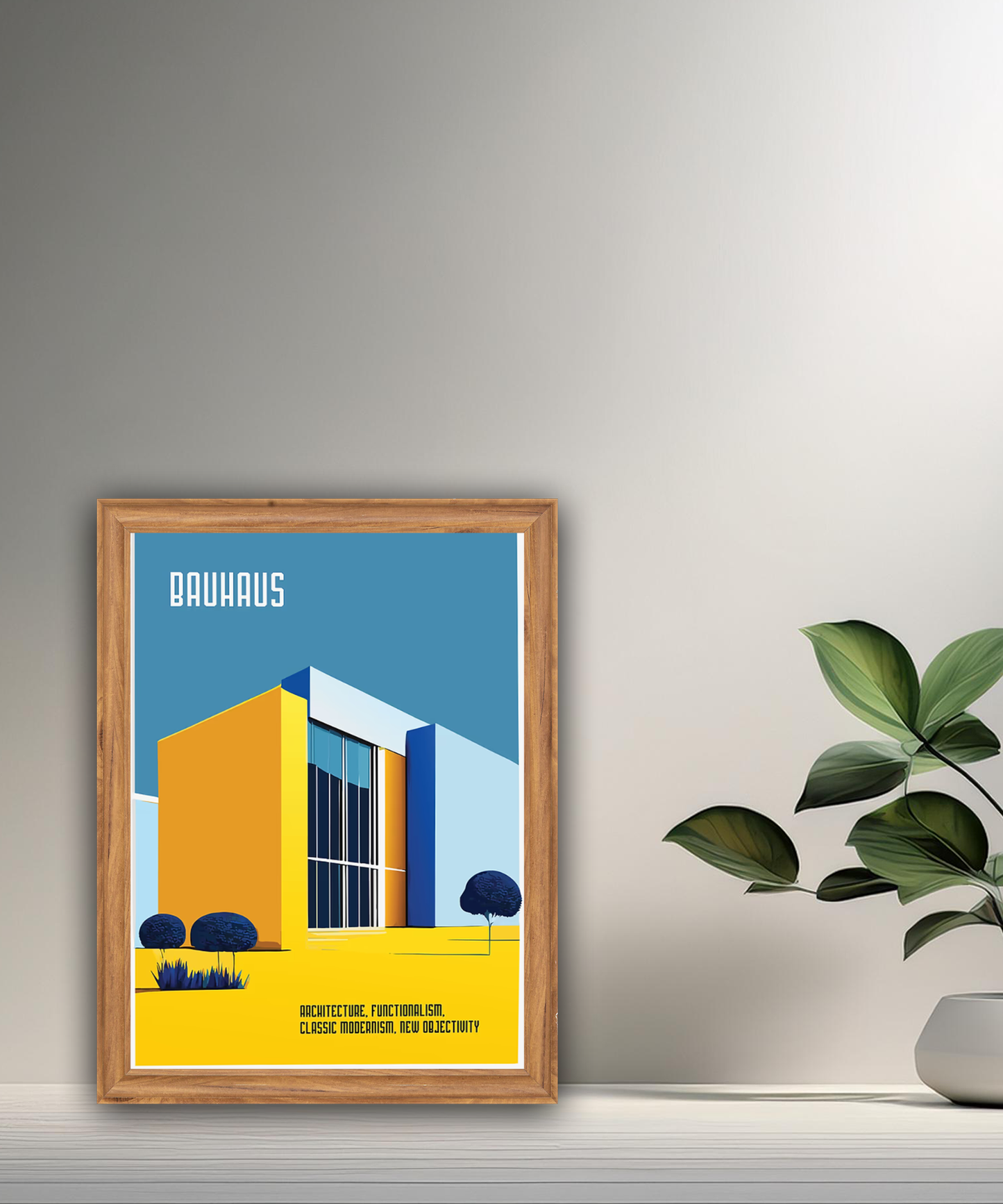 Cadre photo Bauhaus Architecture jaune