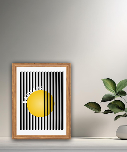 Cadre photo Bauhaus cercle jaune