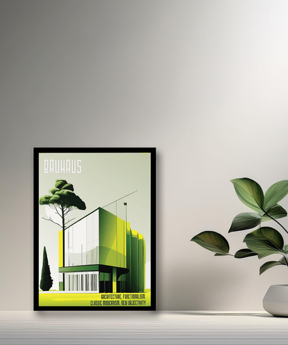 Cadre photo Bauhaus Architecture vert