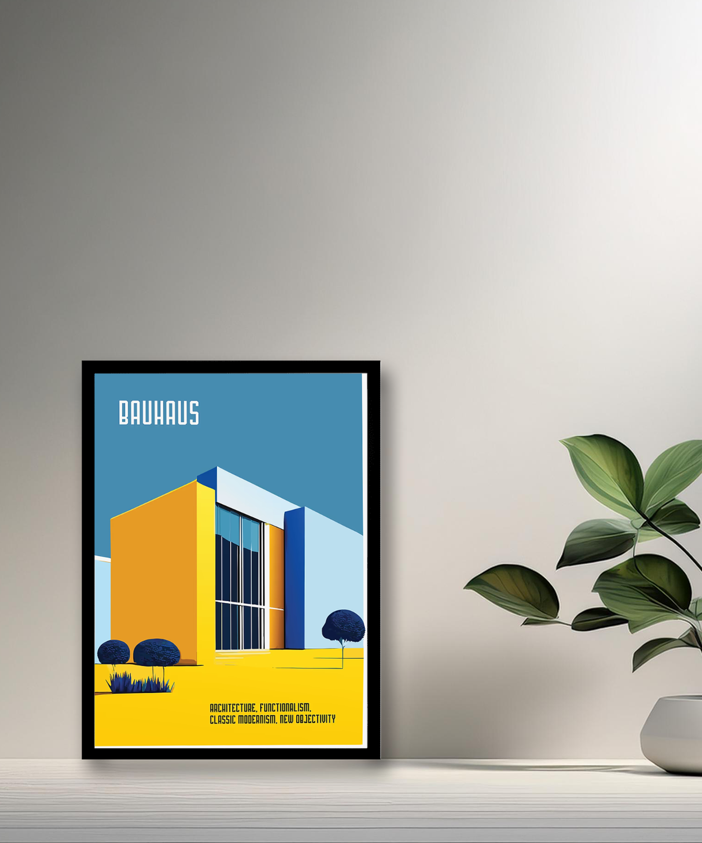 Cadre photo Bauhaus Architecture jaune