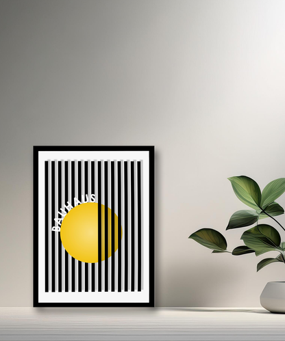 Cadre photo Bauhaus cercle jaune