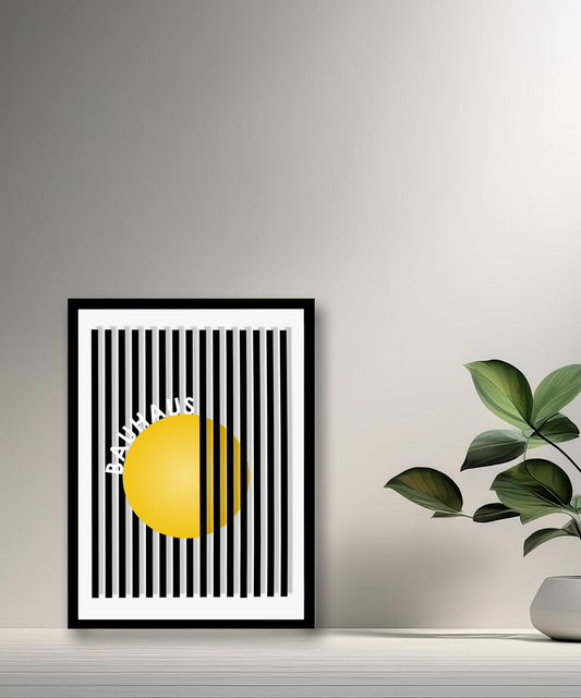 Cadre photo Bauhaus cercle jaune