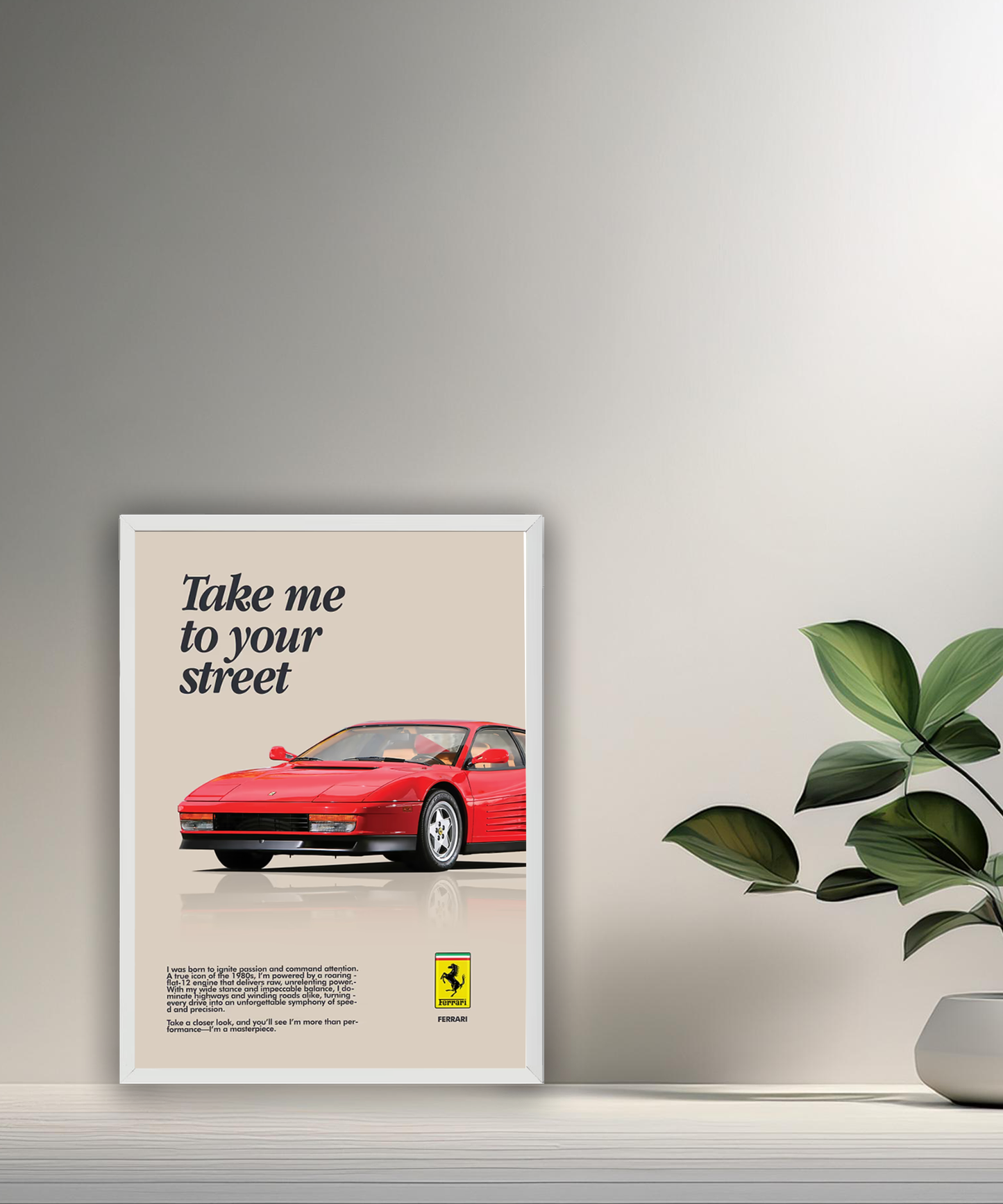 Cadre photo Ferrari Take me to your street