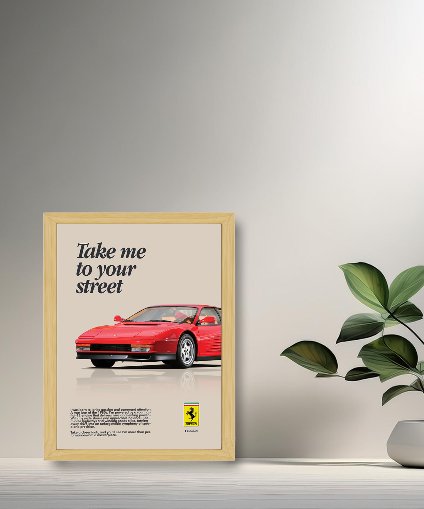 Cadre photo Ferrari Take me to your street