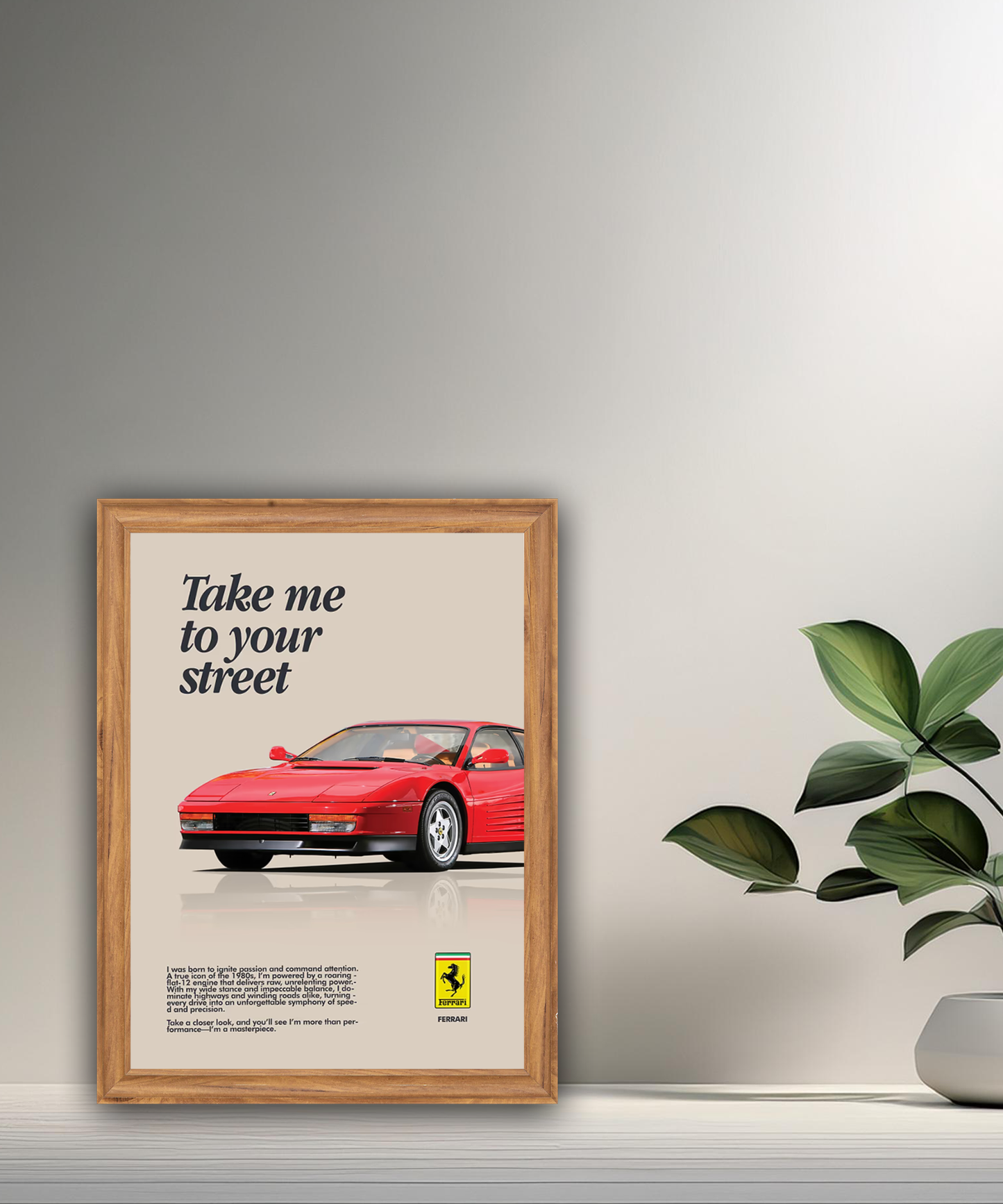 Cadre photo Ferrari Take me to your street