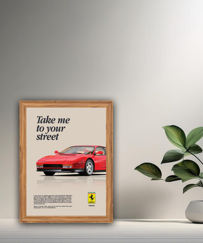 Cadre photo Ferrari Take me to your street