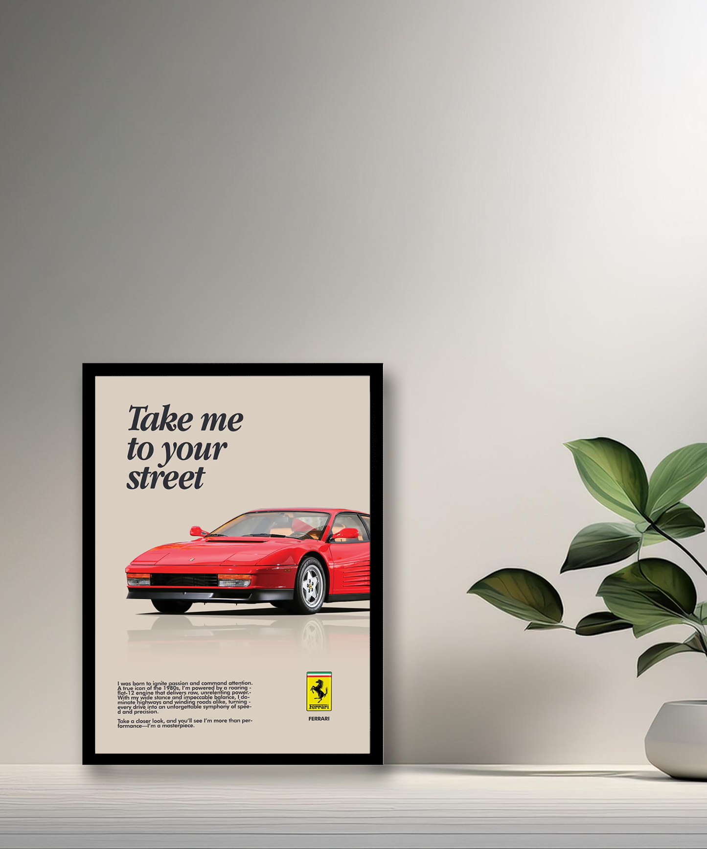Cadre photo Ferrari Take me to your street