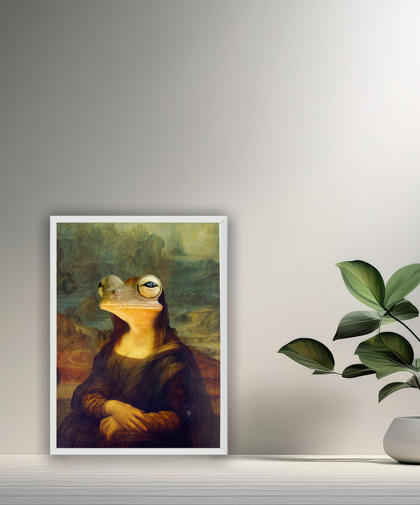 Cadre photo Mona Lisa La Joconde Grenouille