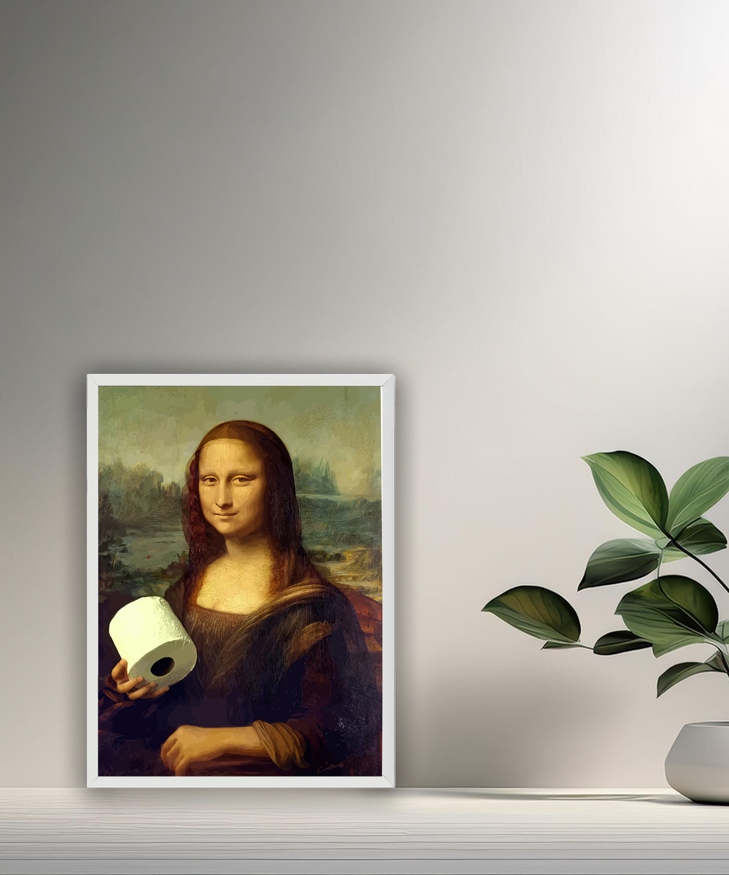 Cadre photo Mona Lisa La Joconde papier toilette