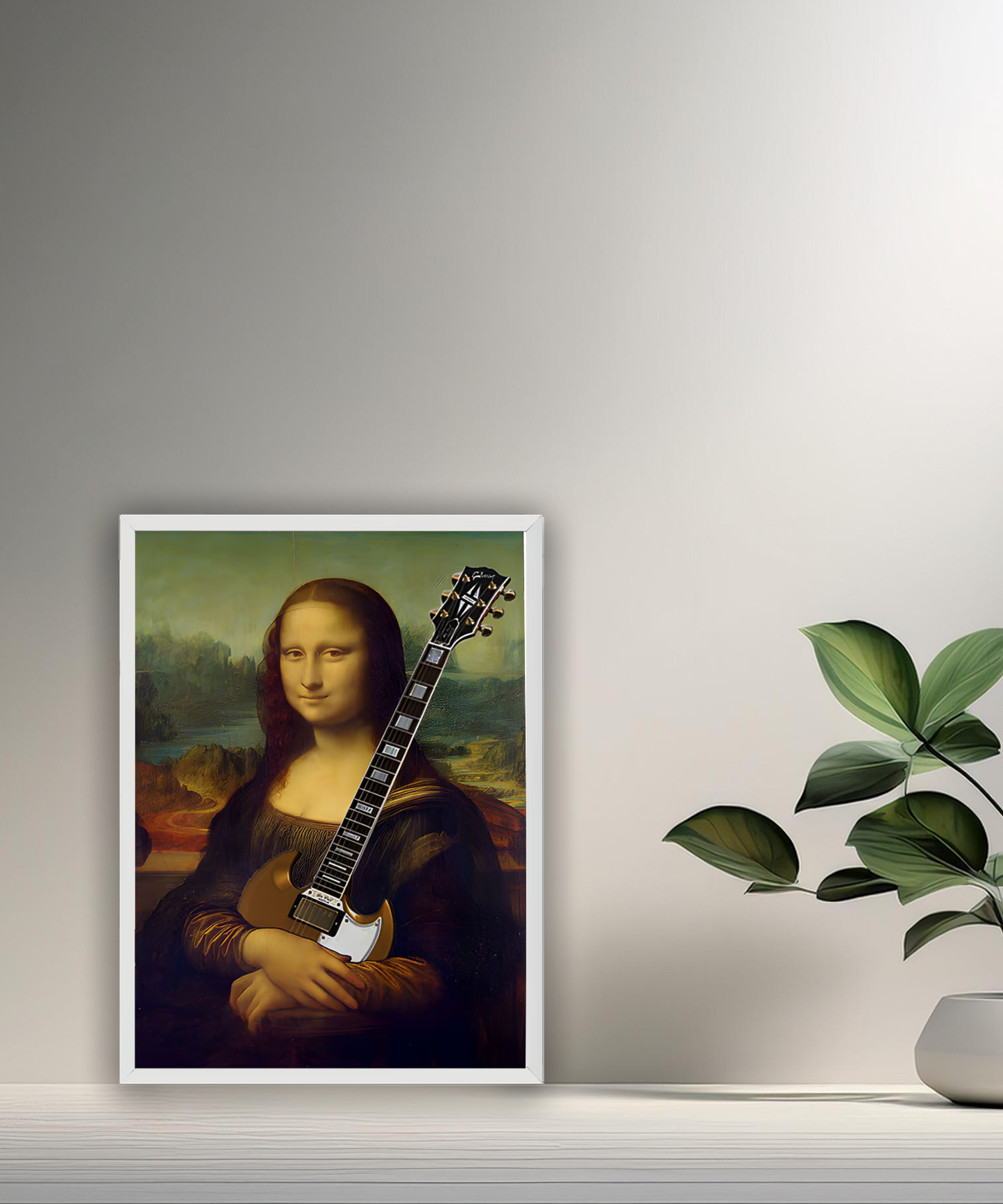 Cadre photo Mona Lisa La Joconde guitare