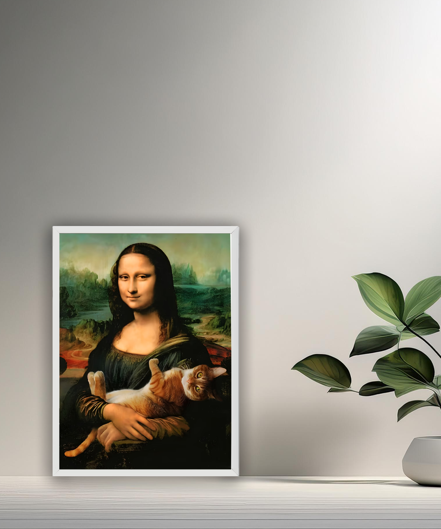 Cadre photo Mona Lisa La Joconde Chat