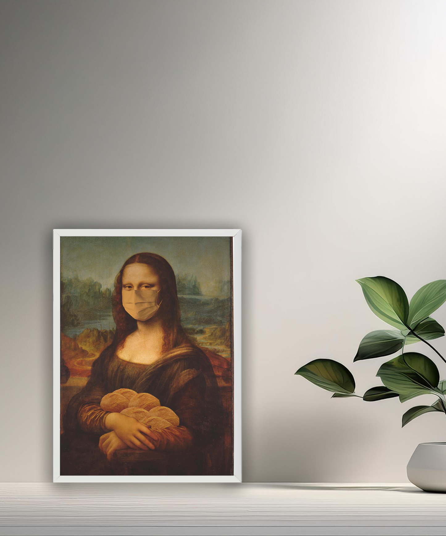 Cadre photo Mona Lisa La Joconde masque