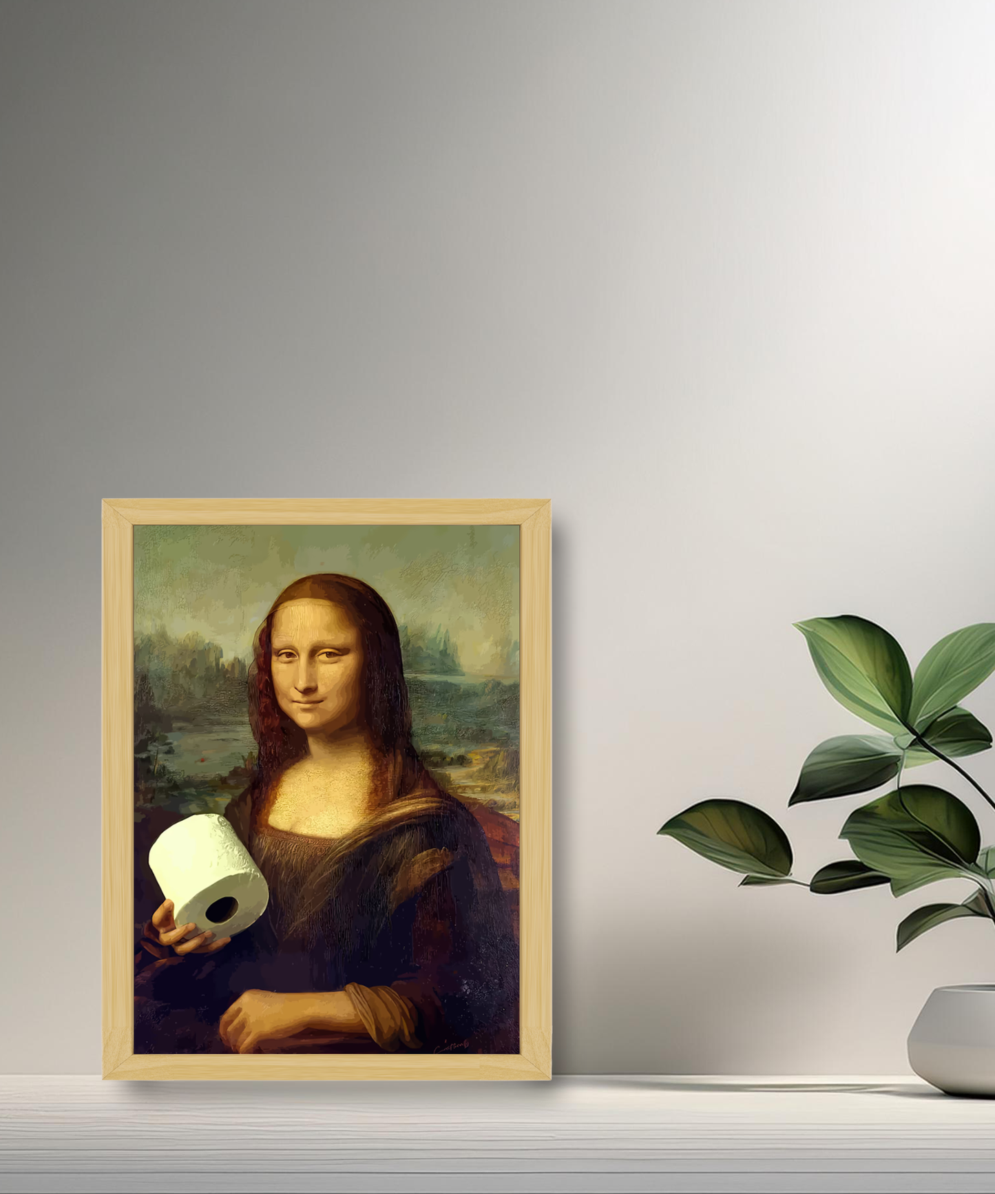 Cadre photo Mona Lisa La Joconde papier toilette
