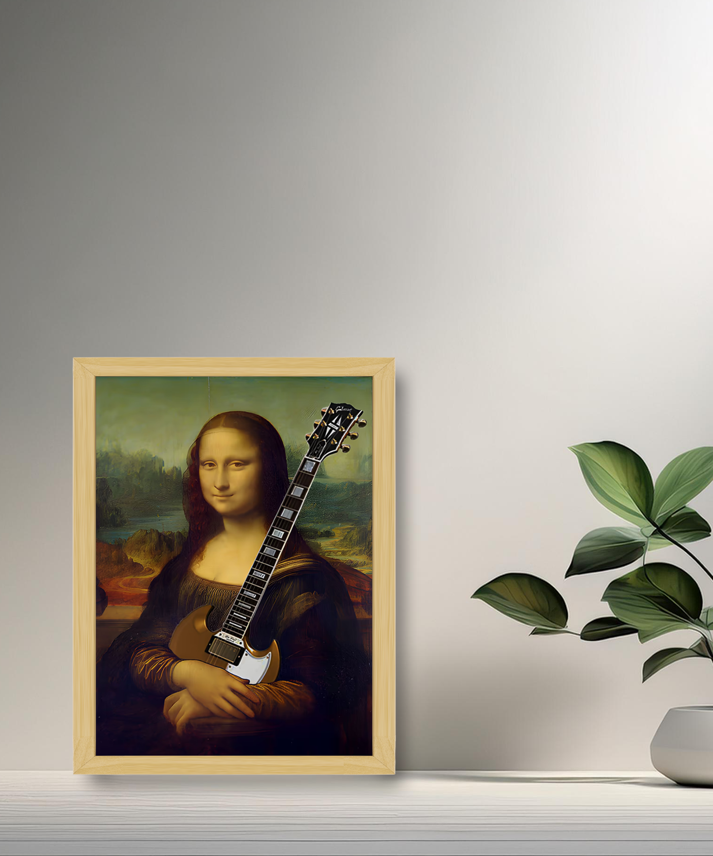 Cadre photo Mona Lisa La Joconde guitare