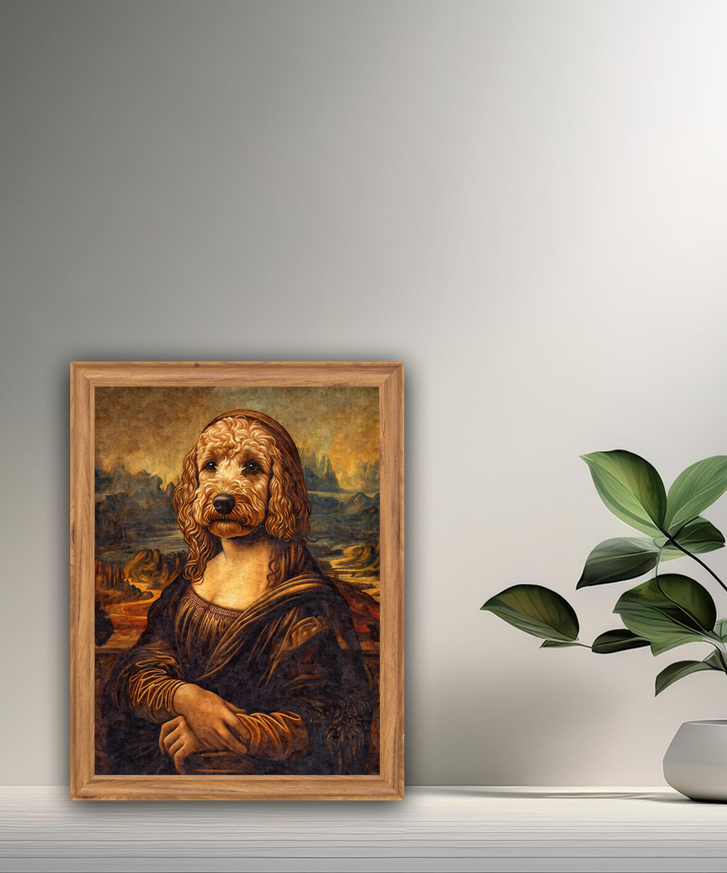 Cadre photo Mona Lisa La Joconde chien