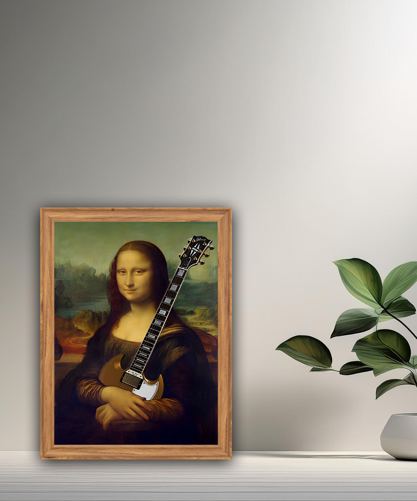 Cadre photo Mona Lisa La Joconde guitare