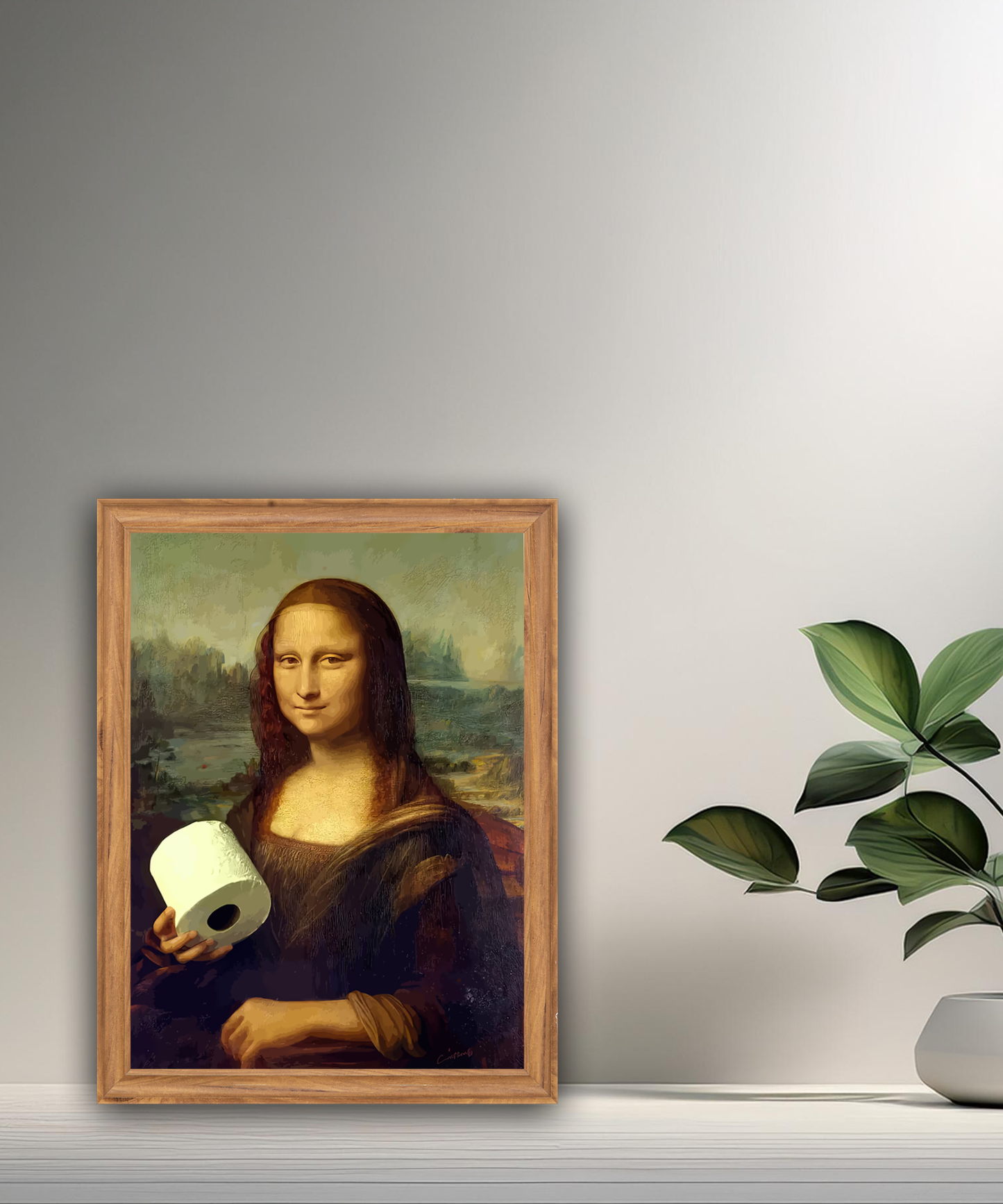 Cadre photo Mona Lisa La Joconde papier toilette