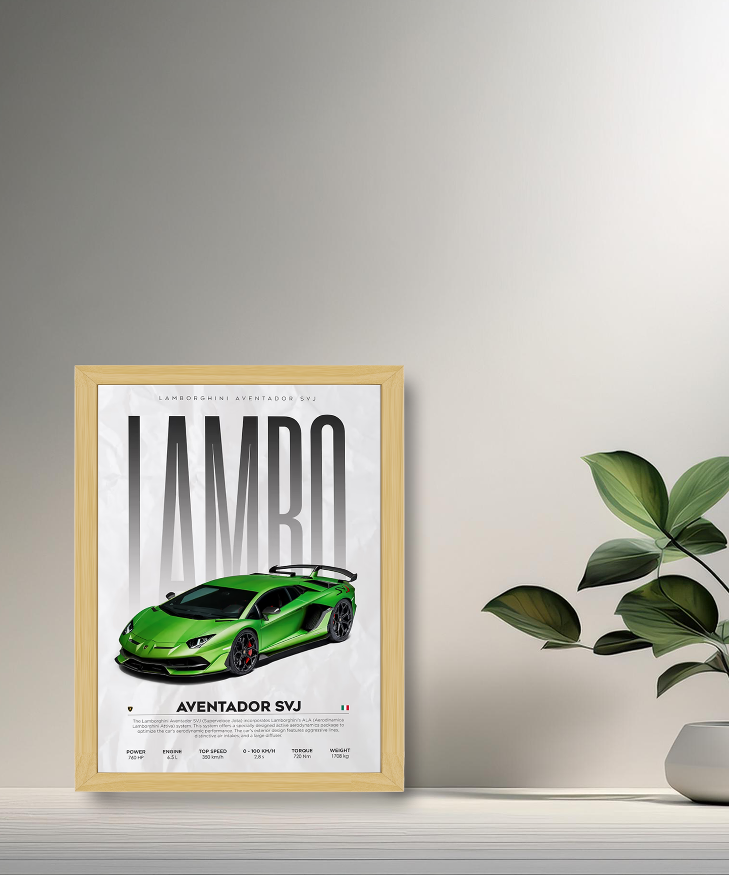 Cadre photo Lamborghini Aventador SVJ