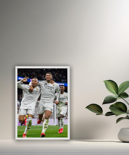 Cadre photo de Mbappé, Bellingham, Vinicius JR