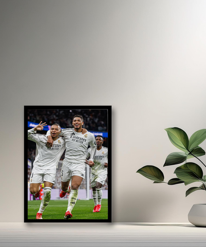 Cadre photo de Mbappé, Bellingham, Vinicius JR