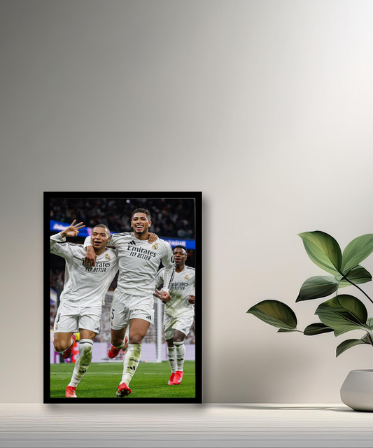 Cadre photo de Mbappé, Bellingham, Vinicius JR