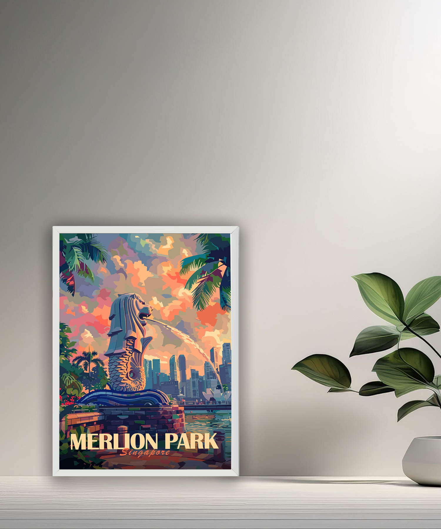 Cadre photo Merlion Park Singapore