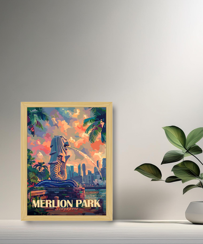 Cadre photo Merlion Park Singapore