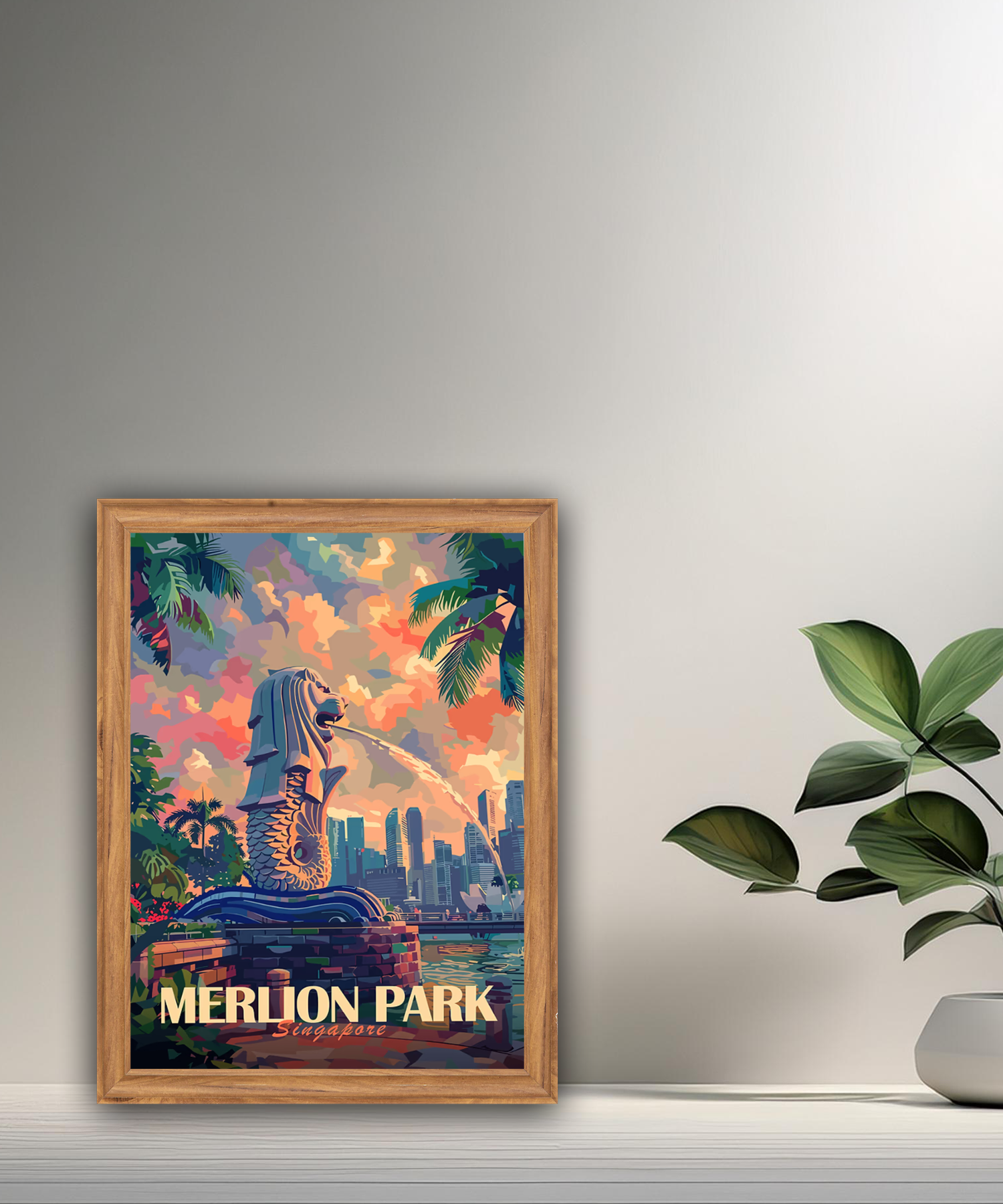 Cadre photo Merlion Park Singapore