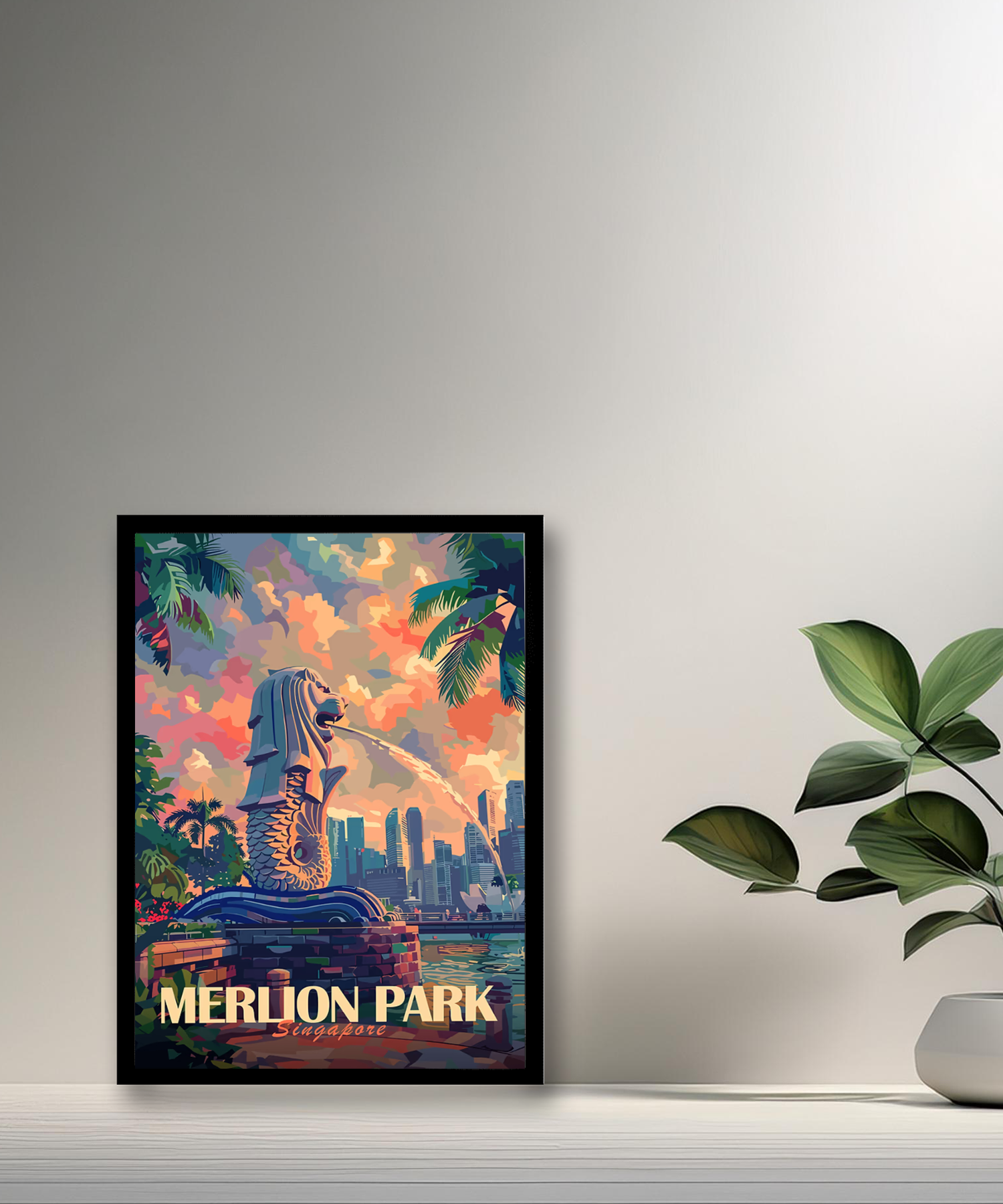 Cadre photo Merlion Park Singapore