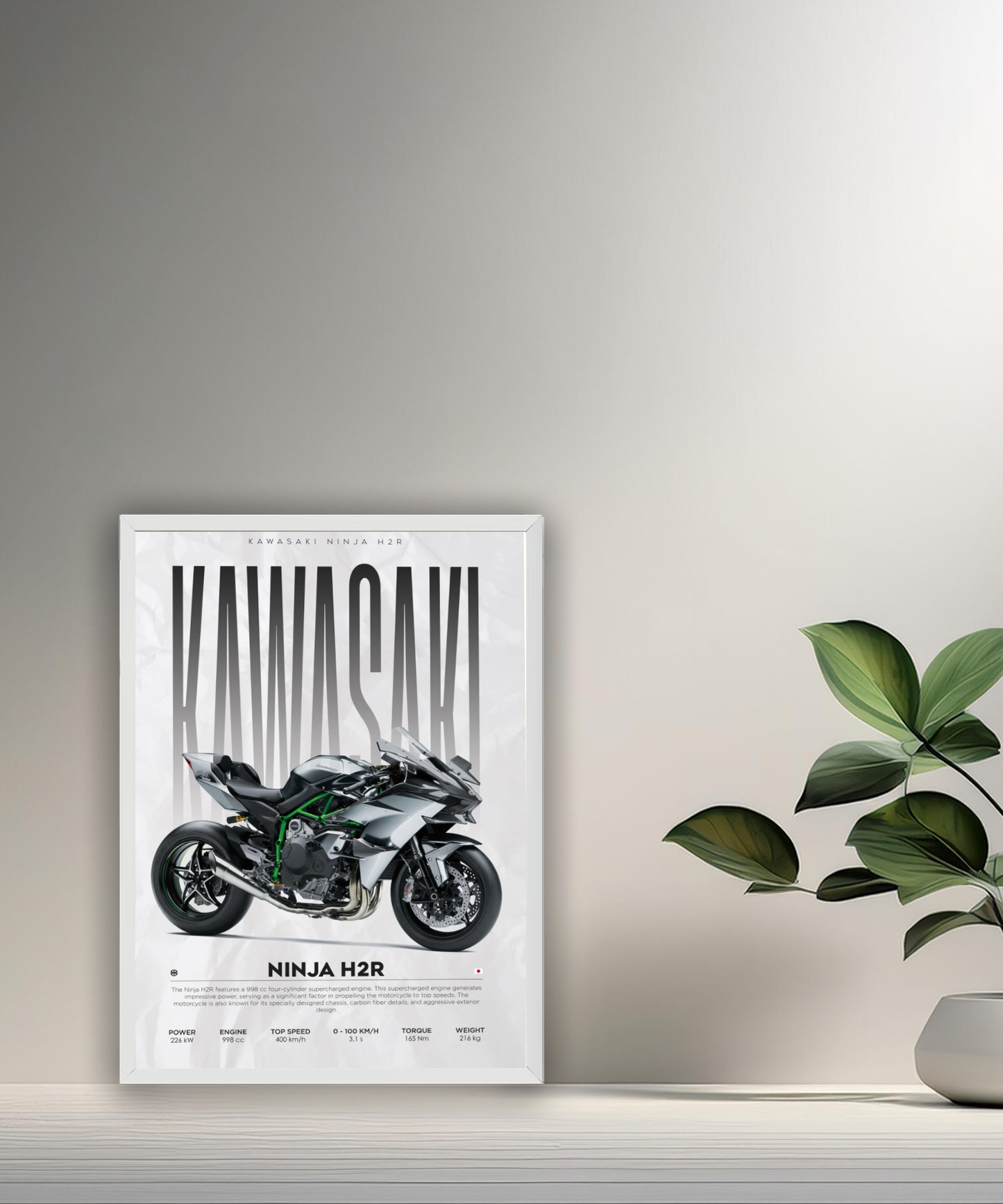 Cadre photo Kawasaki Ninja H2R