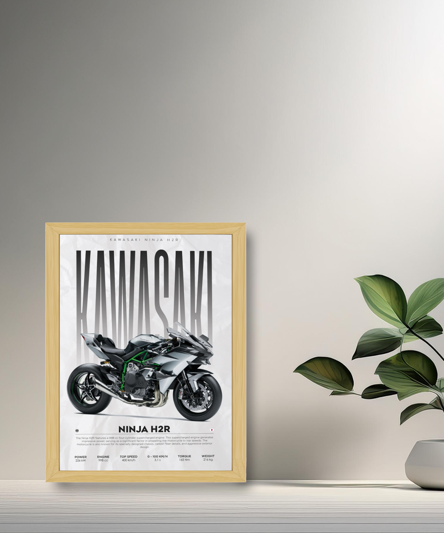 Cadre photo Kawasaki Ninja H2R