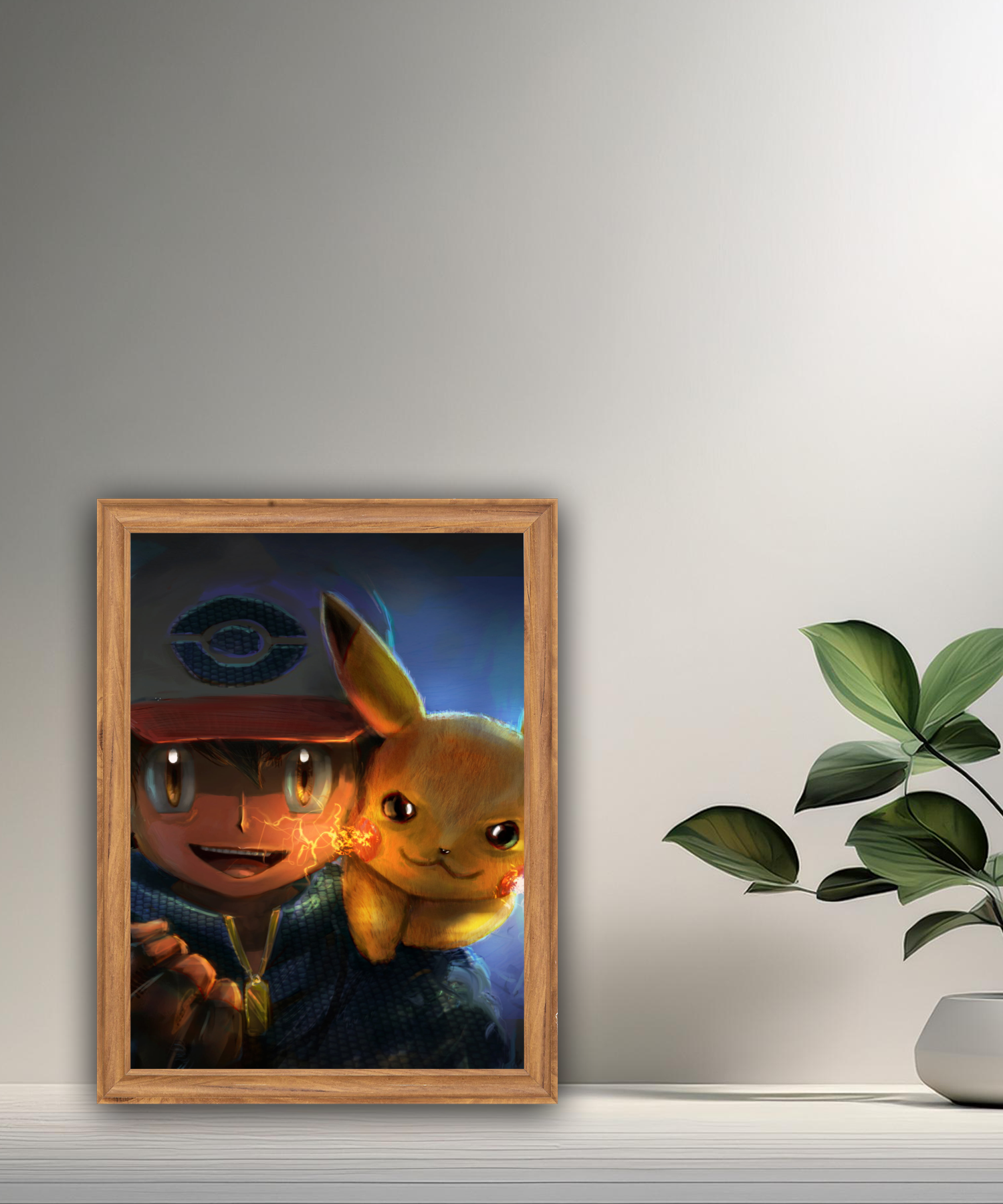 Cadre photo de Sacha et Pikachu Pokémon