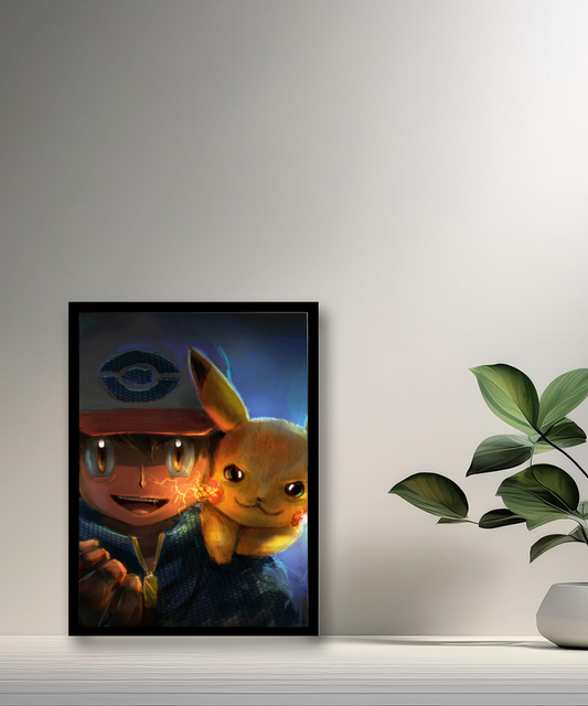 Cadre photo de Sacha et Pikachu Pokémon