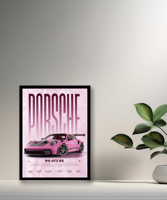Cadre photo Porsche GT3 RS 911 rose