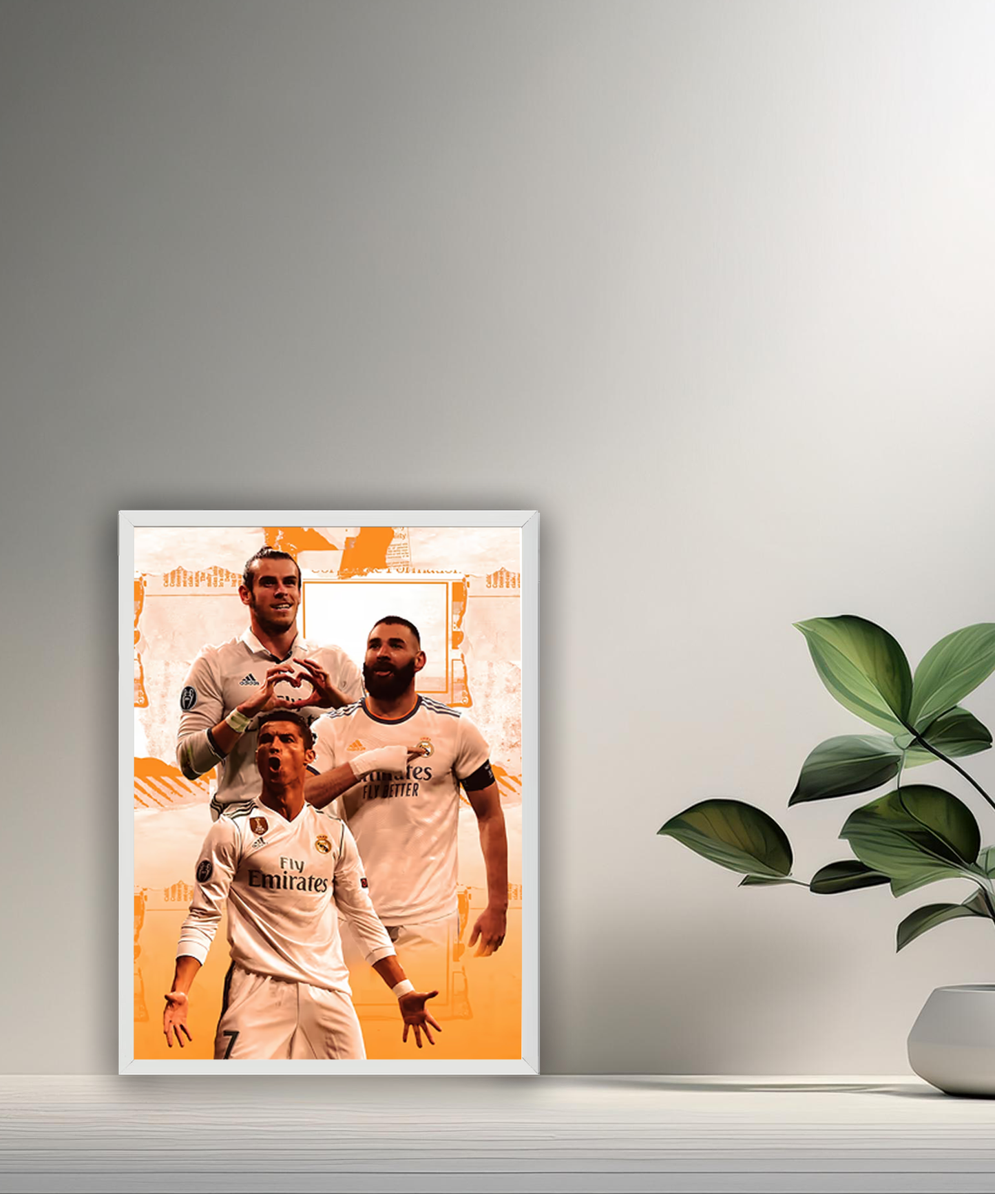 Cadre photo de Benzema, Bale, Cristiano Ronaldo