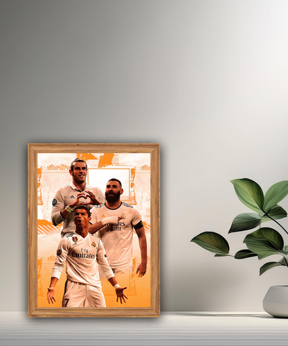 Cadre photo de Benzema, Bale, Cristiano Ronaldo